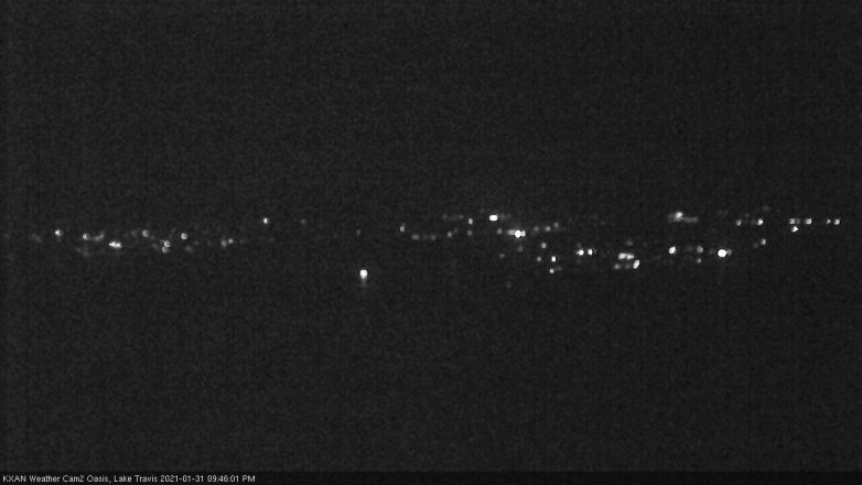 Lake Travis webcam, January 31, 2021 9:45 PM CT