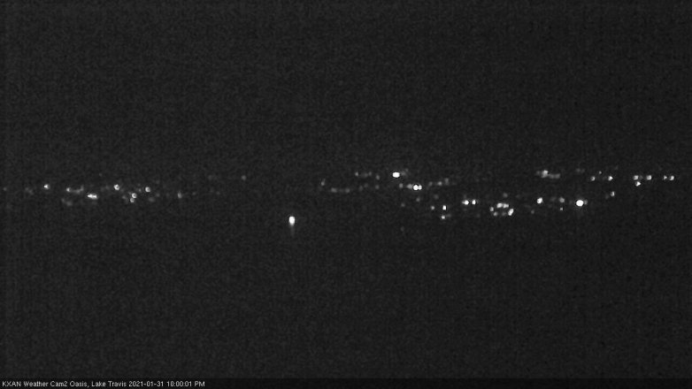 Lake Travis webcam, January 31, 2021 10:00 PM CT