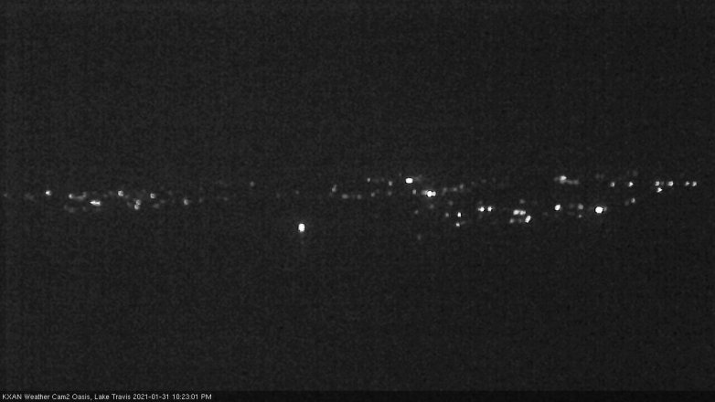 Lake Travis webcam, January 31, 2021 10:25 PM CT