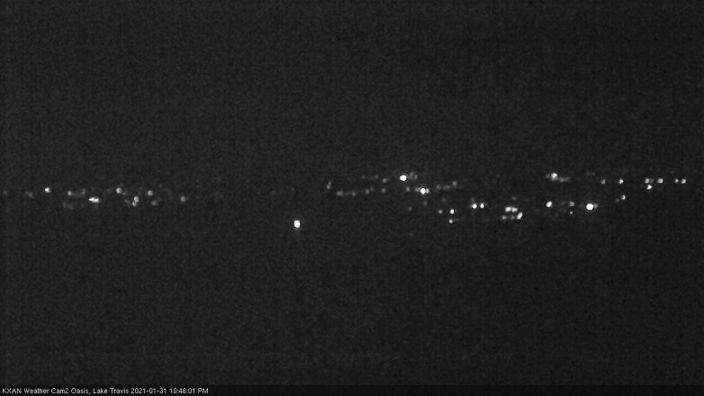 Lake Travis webcam, January 31, 2021 10:45 PM CT