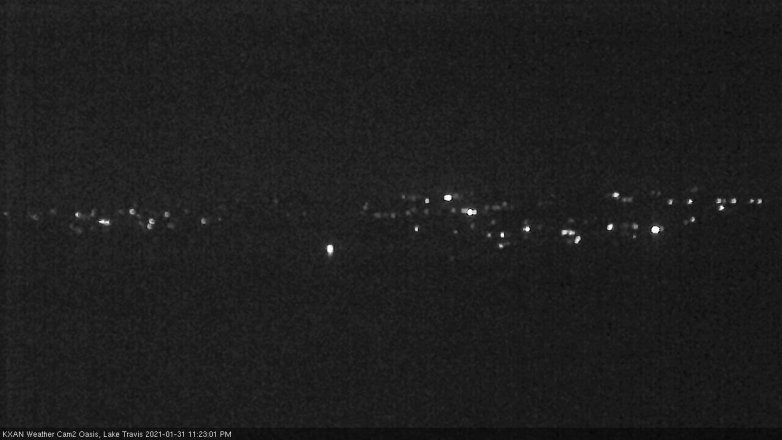 Lake Travis webcam, January 31, 2021 11:25 PM CT