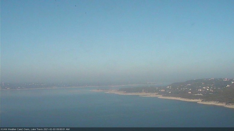 Lake Travis webcam, February 3, 2021 9:00 AM CT