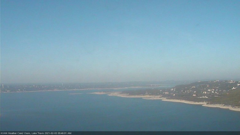 Lake Travis webcam, February 3, 2021 9:45 AM CT