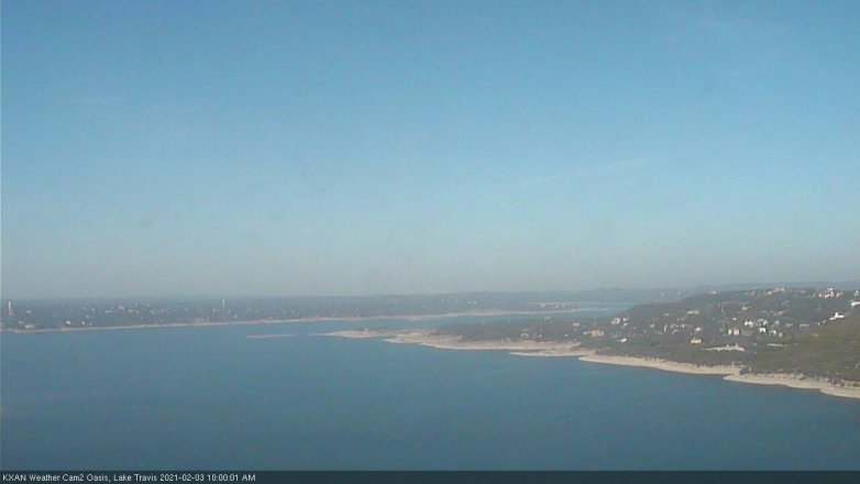 Lake Travis webcam, February 3, 2021 10:00 AM CT