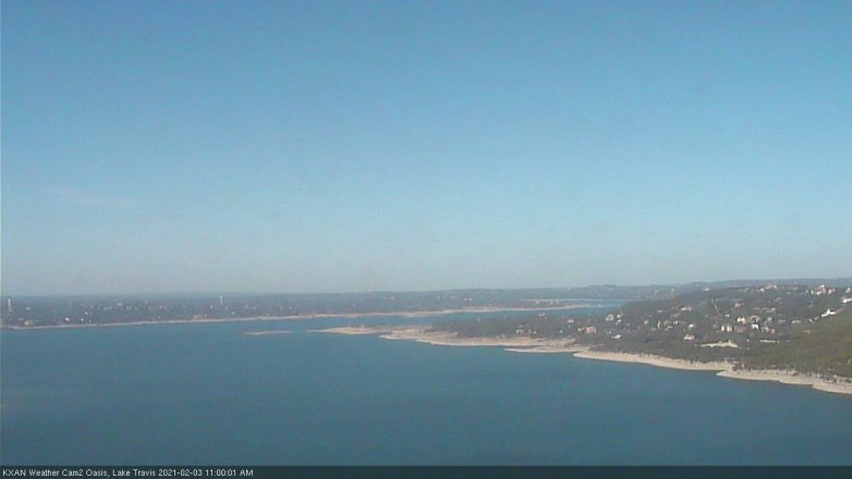 Lake Travis webcam, February 3, 2021 11:00 AM CT