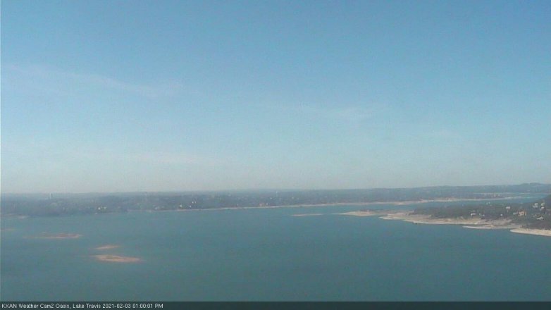 Lake Travis webcam, February 3, 2021 1:00 PM CT