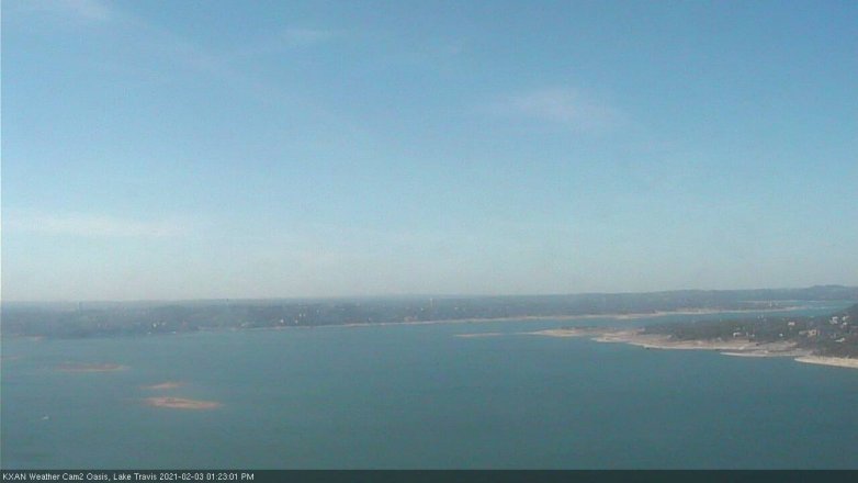 Lake Travis webcam, February 3, 2021 1:25 PM CT