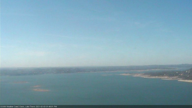 Lake Travis webcam, February 3, 2021 1:45 PM CT