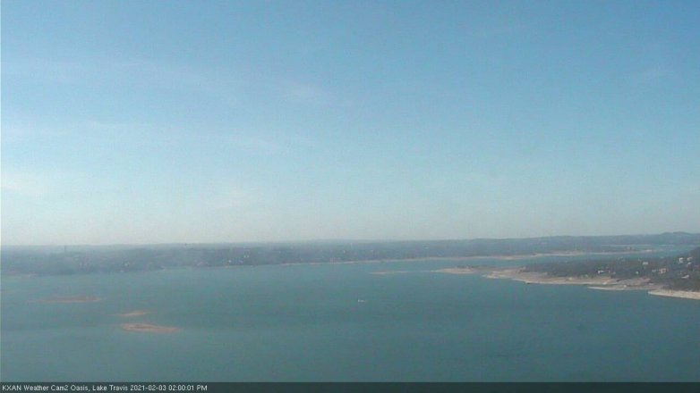 Lake Travis webcam, February 3, 2021 2:00 PM CT