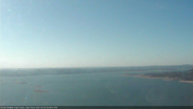 Lake Travis webcam, February 3, 2021 3:45 PM CT