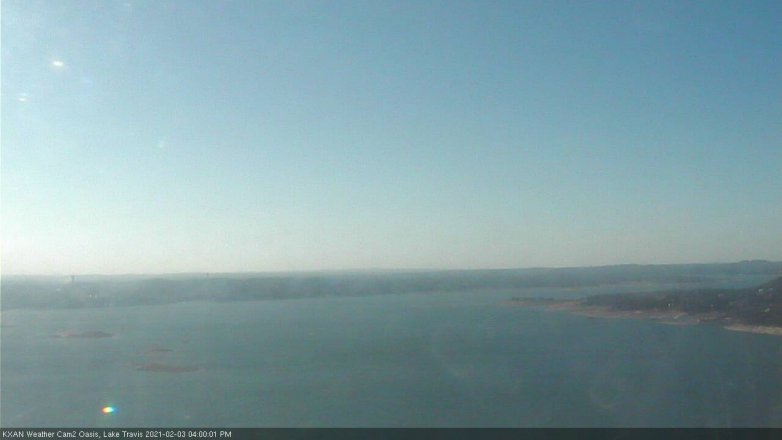 Lake Travis webcam, February 3, 2021 4:00 PM CT