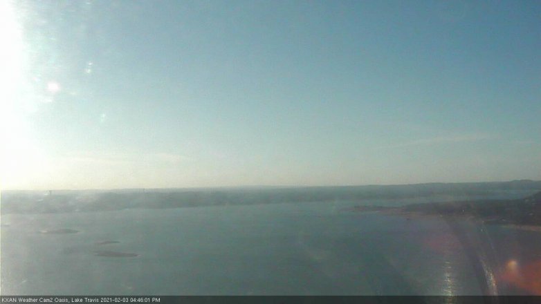 Lake Travis webcam, February 3, 2021 4:45 PM CT
