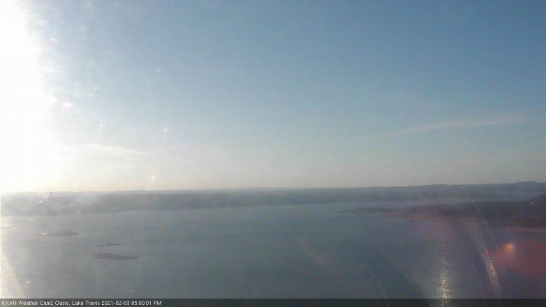 Lake Travis webcam, February 3, 2021 5:00 PM CT