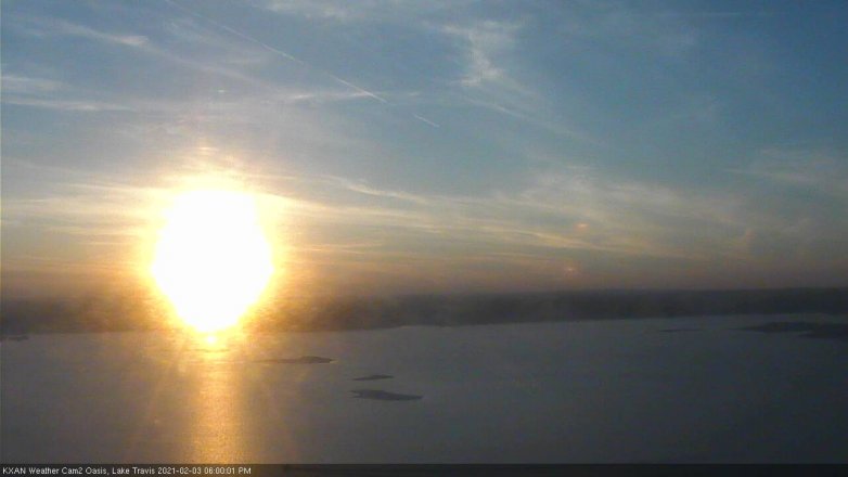 Lake Travis webcam, February 3, 2021 6:00 PM CT