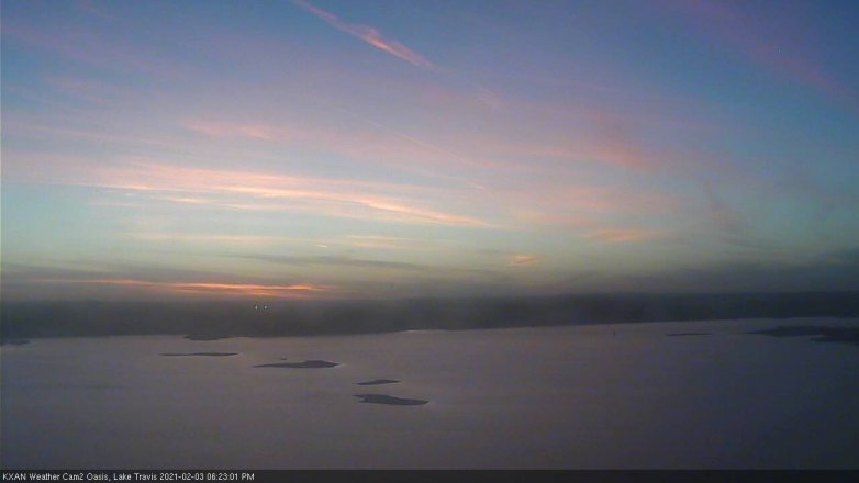 Lake Travis webcam, February 3, 2021 6:25 PM CT