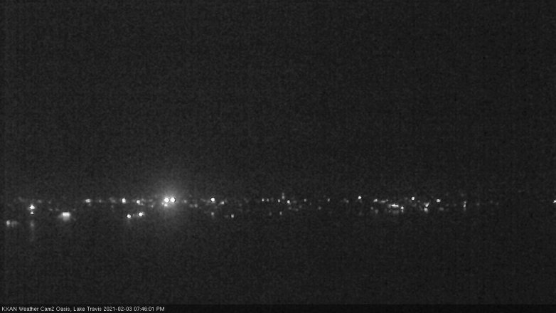 Lake Travis webcam, February 3, 2021 7:45 PM CT