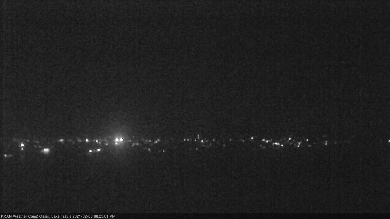 Lake Travis webcam, February 3, 2021 8:25 PM CT