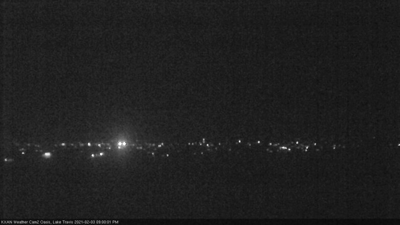 Lake Travis webcam, February 3, 2021 9:00 PM CT