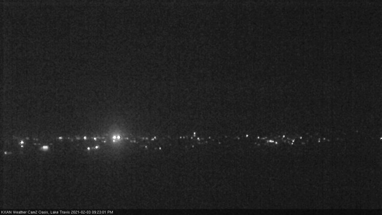 Lake Travis webcam, February 3, 2021 9:25 PM CT