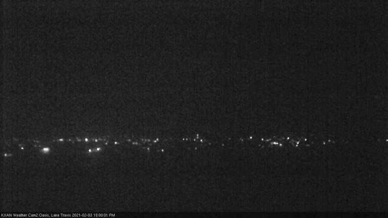 Lake Travis webcam, February 3, 2021 10:00 PM CT