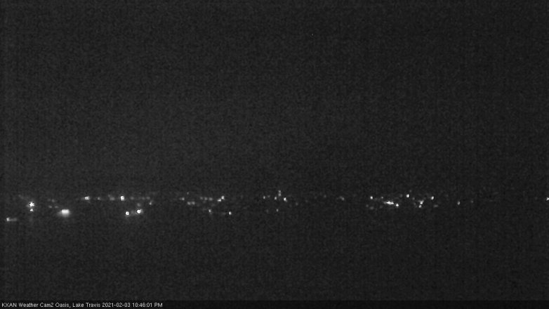 Lake Travis webcam, February 3, 2021 10:45 PM CT