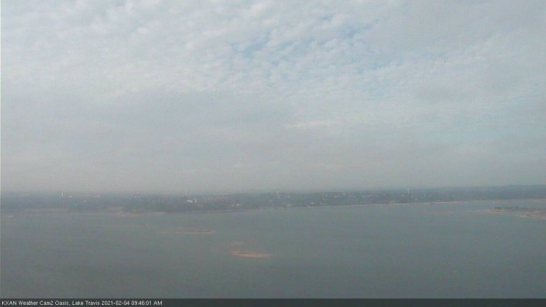 Lake Travis webcam, February 4, 2021 9:45 AM CT