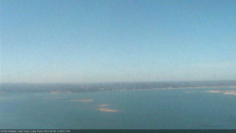 Lake Travis webcam, February 4, 2021 12:00 PM CT