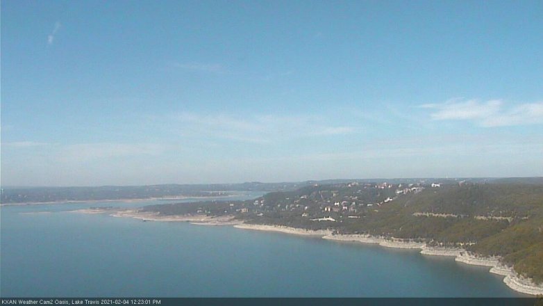Lake Travis webcam, February 4, 2021 12:25 PM CT