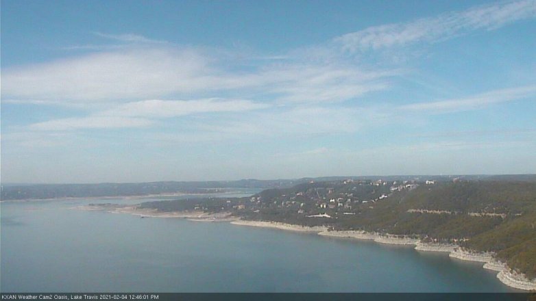 Lake Travis webcam, February 4, 2021 12:45 PM CT