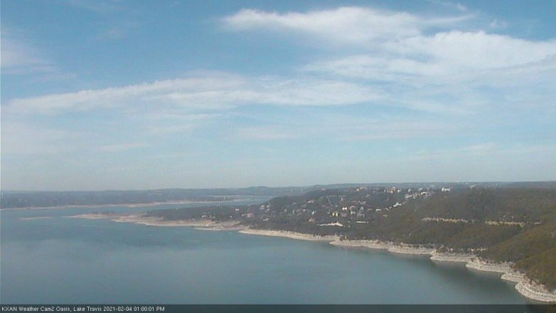 Lake Travis webcam, February 4, 2021 1:00 PM CT