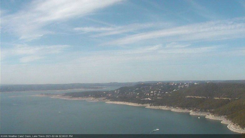 Lake Travis webcam, February 4, 2021 2:00 PM CT