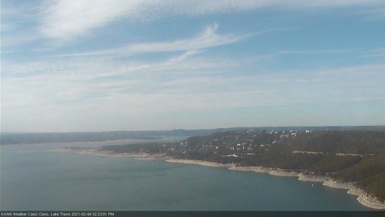 Lake Travis webcam, February 4, 2021 2:25 PM CT