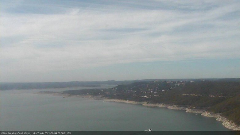 Lake Travis webcam, February 4, 2021 3:00 PM CT