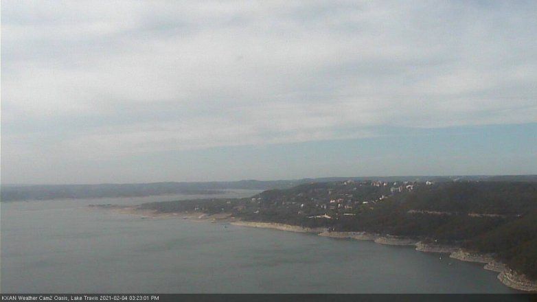 Lake Travis webcam, February 4, 2021 3:25 PM CT