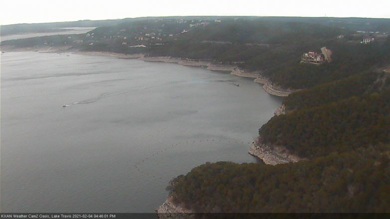 Lake Travis webcam, February 4, 2021 4:45 PM CT