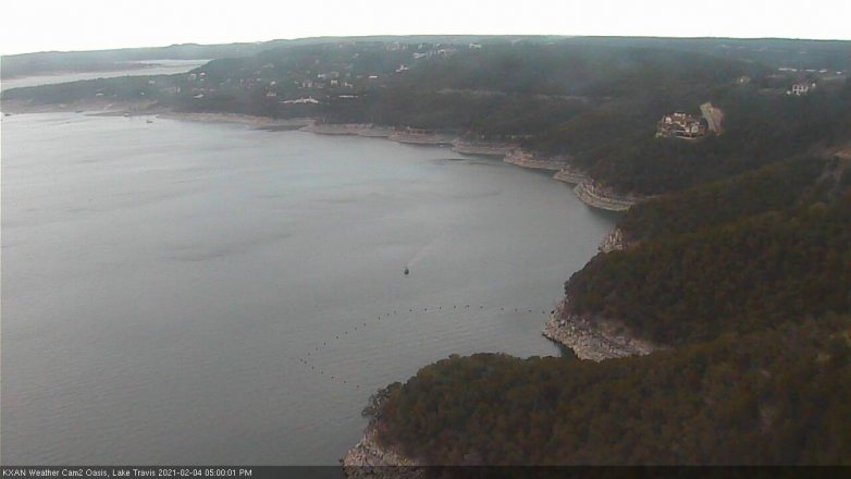 Lake Travis webcam, February 4, 2021 5:00 PM CT