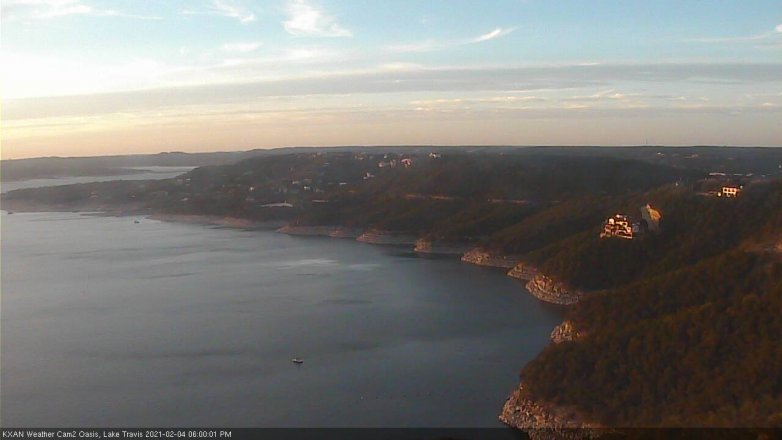 Lake Travis webcam, February 4, 2021 6:00 PM CT