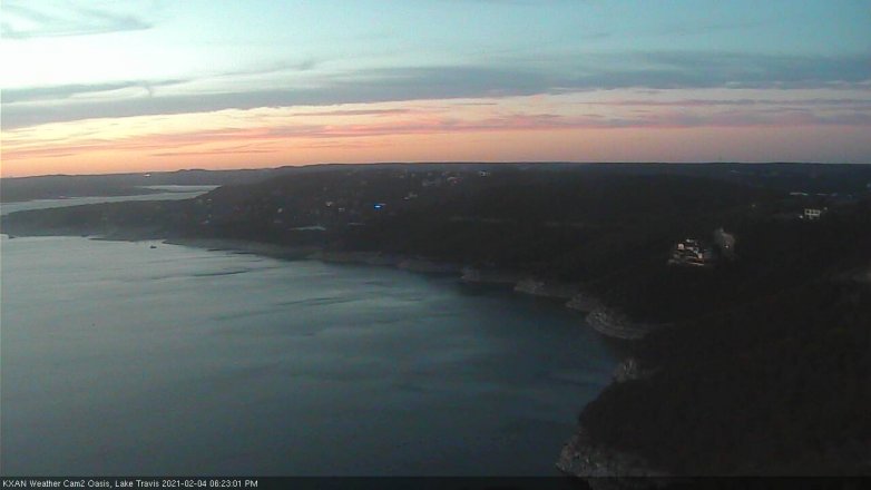 Lake Travis webcam, February 4, 2021 6:25 PM CT