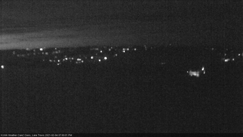 Lake Travis webcam, February 4, 2021 7:00 PM CT
