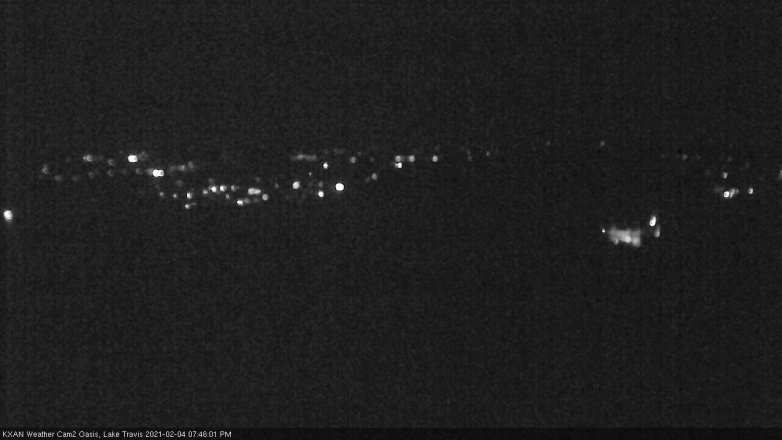 Lake Travis webcam, February 4, 2021 7:45 PM CT