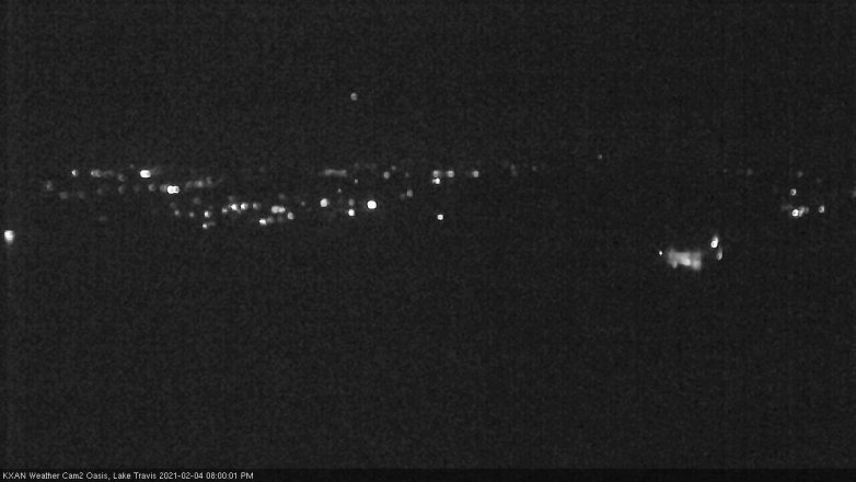 Lake Travis webcam, February 4, 2021 8:00 PM CT