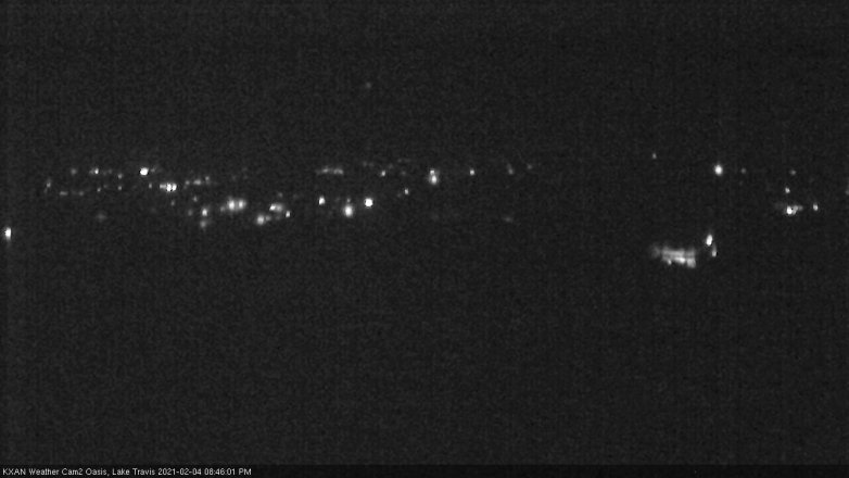 Lake Travis webcam, February 4, 2021 8:45 PM CT
