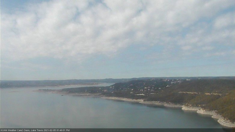 Lake Travis webcam, February 5, 2021 1:45 PM CT