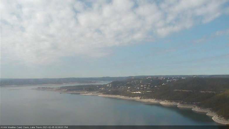 Lake Travis webcam, February 5, 2021 2:00 PM CT