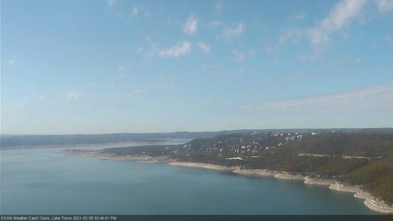 Lake Travis webcam, February 5, 2021 2:45 PM CT