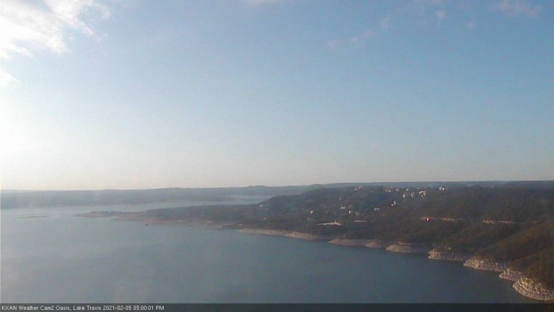 Lake Travis webcam, February 5, 2021 5:00 PM CT