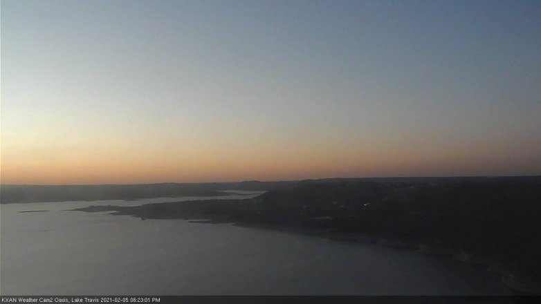 Lake Travis webcam, February 5, 2021 6:25 PM CT