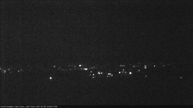 Lake Travis webcam, February 5, 2021 10:00 PM CT