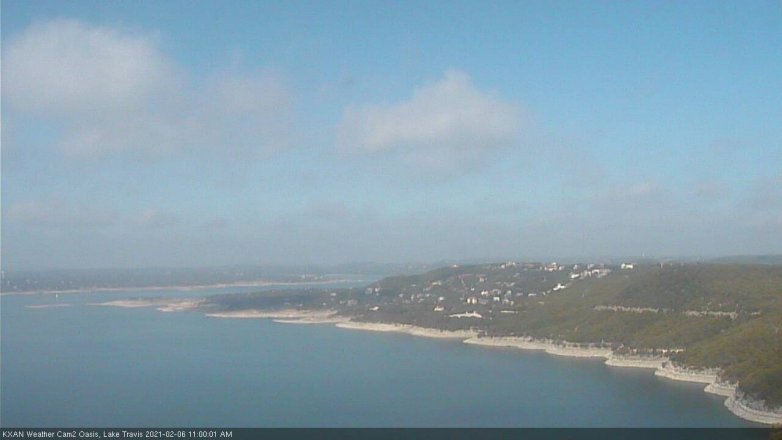 Lake Travis webcam, February 6, 2021 11:00 AM CT