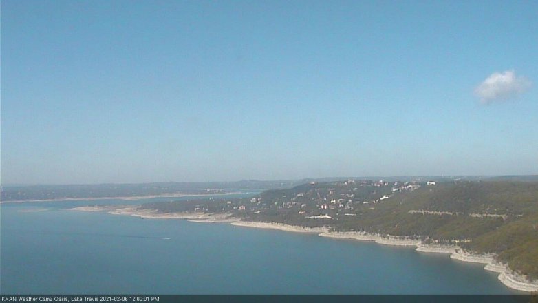Lake Travis webcam, February 6, 2021 12:00 PM CT